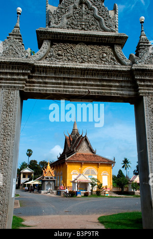 Kambodscha Kompong Cham buddhistischen Tempel Szene Stockfoto