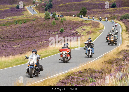 Thunder in the Glens ist eine alljährliche Harley-Davidson-Massenfahrt, die von Motorradfahrern ausgeht. European Bike Rally Rallye in Aviemore, Schottland, Großbritannien Stockfoto