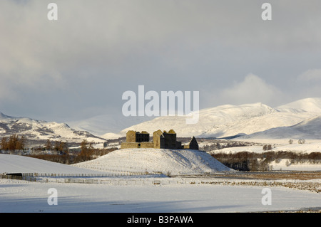 Ruthven Barracks, Spey Tal im Winter, in der Nähe von Kingussie, Highlands, Schottland Stockfoto