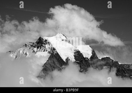 Gipfel der Jungfrau, 4158 m oder 13.642 Fuß vom Schilthorn, Berner Alpen, Schweiz Stockfoto