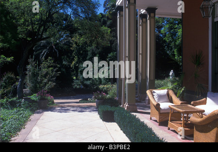 Chile, Maipo-Tal. Casa Real Hotel Veranda, Santa Rita Vineyard in der Nähe von Santiago Stockfoto