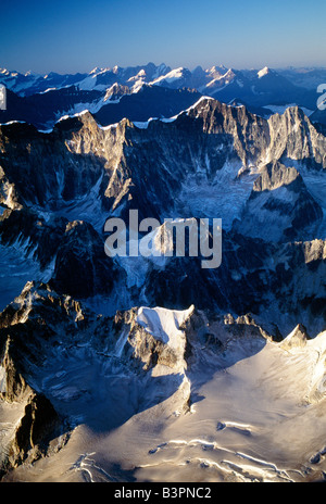 Luftbild von der Alaska Range Mountains südlich von Mt. McKinley (Denali), Alaska, USA Stockfoto