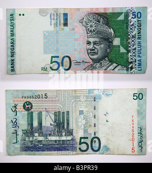 Malaysischen Währung Banknoten aus Malaysia ringgit Stockfoto