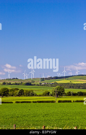 Windgeneratoren am Fuße eines Hügels in der Nähe von Ecclefechan, Scotland UK 2008 Stockfoto