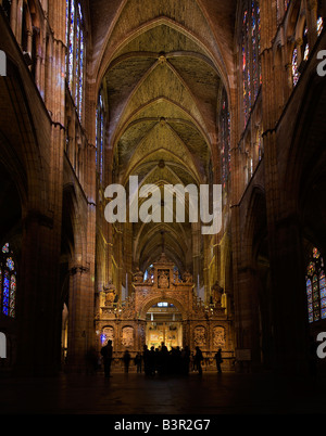 Kathedrale in der Stadt León, Spanien Nave De La Catedral de León En el Camino de Santiago Stockfoto