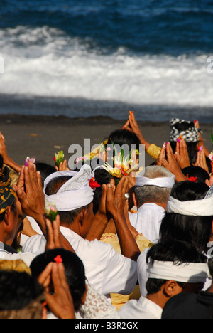 Feuerbestattung Zeremonie /final Ritual, Kusamba Beach, Bali, Republik von Indonesien Stockfoto