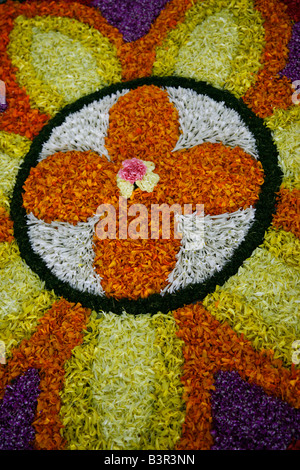 Blumenkunst (Pookklalam) von Kerala, Indien Stockfoto