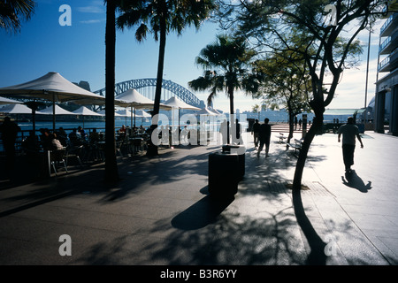 Sydney Australien Circular Quay und Sydney Harbour Bridge Stockfoto