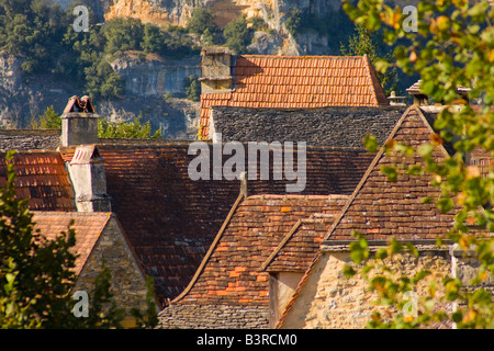 Dächer in der Dordogne, Frankreich Stockfoto