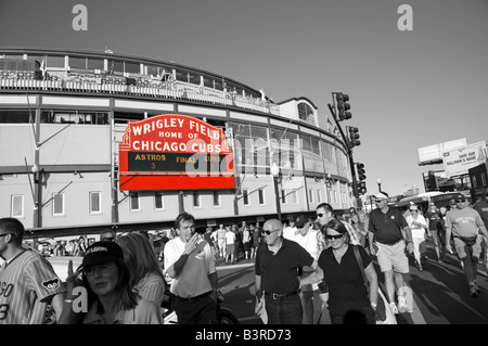 Retro-Chicago Wrigley Field historische Leuchtreklame Stockfoto