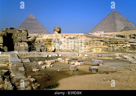 Die Sphinx und die Pyramiden Gizeh-Ägypten Stockfoto