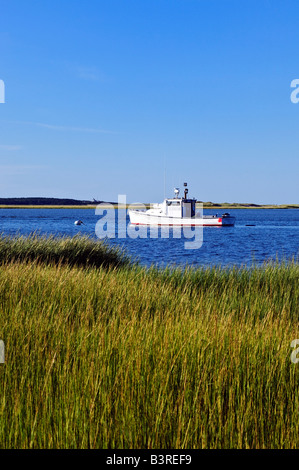 Hummer-Boot ankern in Nauset Harbor Orleans Cape Cod MA USA Stockfoto