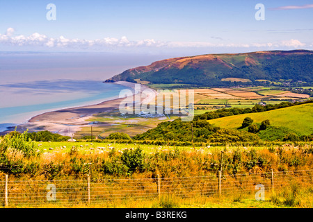 Blick über die Bucht von Porlock in Exmoor Stockfoto