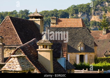 Dächer in der Dordogne, Frankreich Stockfoto