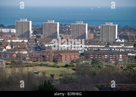 Rathcoole Wohnsiedlung, begann in den 1950er Jahren und in den 1960er Jahren, Newtownabbey abgeschlossen Stockfoto