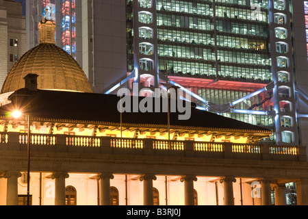 Asien China Hong Kong central Justizpalast Dämmerung Stockfoto