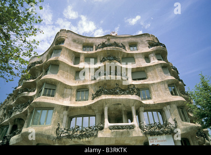 Casa Mila-La Pedrera entworfen von Antoni Gaudi in Barcelona-Katalonien-Spanien Stockfoto