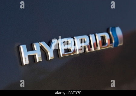 Toyota Prius Hybrid Abzeichen. Foto August 2008. Stockfoto