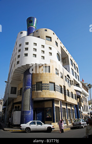 Marokko, Casablanca. Die unverwechselbaren Le Triomphe Kino auf Rue du Prinz Moulay Abdallah. Stockfoto