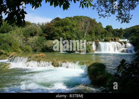 Wasserfall, Nationalpark Krka, Kroatien, Osteuropa Stockfoto