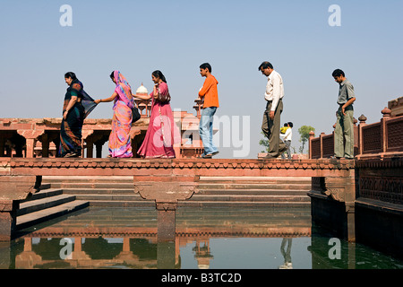 Anup Talao auch genannt The Peerless Pool oder Kapur Talao. Fatehpur Sikri, Uttar Pradesh, Agra Bezirk. Indien Stockfoto