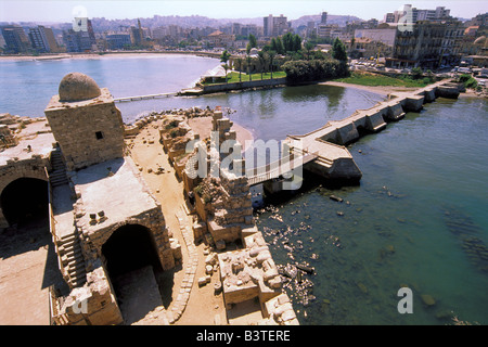 Asien, Libanon. Antiken Hafenstadt, die einst von den Kreuzrittern. Stockfoto