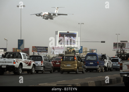 Airpane landet in Khartoum, Sudan Stockfoto