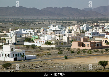 Oman, westlichen Hajar-Gebirge, Nakhl. Gebäude von Nakhl Stadt Stockfoto