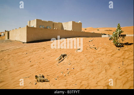 Oman, Sharqiya Region Al Minitrib. Häuser am Rande der Sharqiya / Wahiba Sanddünen Stockfoto
