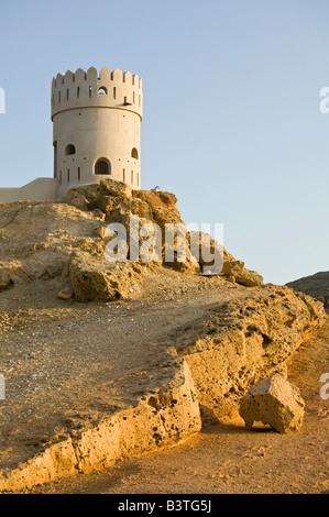 Oman, Sharqiya Region, sur Ayajh Stadt, Ayajh Turm Stockfoto