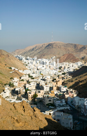 Oman, Maskat, Ruwi. Ruwi / Al Hamriya von erhöhten Yiti Straße / Morgen Stockfoto