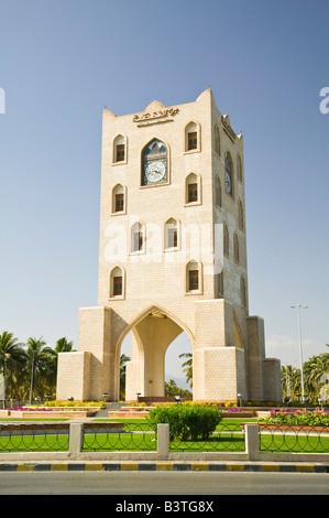 Oman, Dhofar Region Salalah. Salalah Clocktower / Mitte Nachmittag Stockfoto