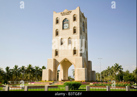 Oman, Dhofar Region Salalah. Salalah Clocktower / Mitte Nachmittag Stockfoto