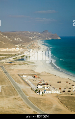 Oman, Region Dhofar, Al Mughsail. Überblick über Al Mughsail Beach Stockfoto