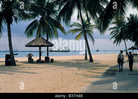 Asia, Singapur, Sentosa Island. Siloso Beach. Stockfoto