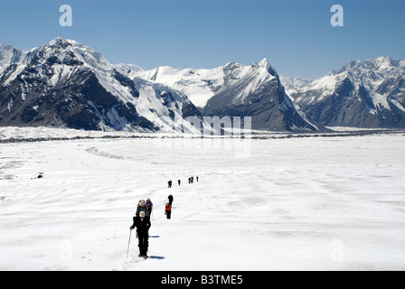 Südlichen Inylchek-Gletscher im Hochgebirge Tian Shen von Kirgisistan Stockfoto