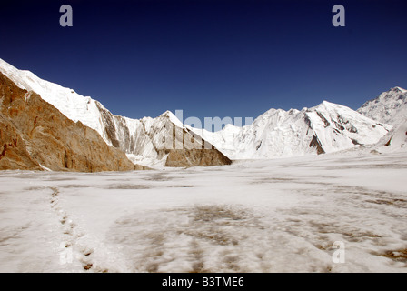 Südlichen Inylchek-Gletscher im Hochgebirge Tian Shen von Kirgisistan Stockfoto