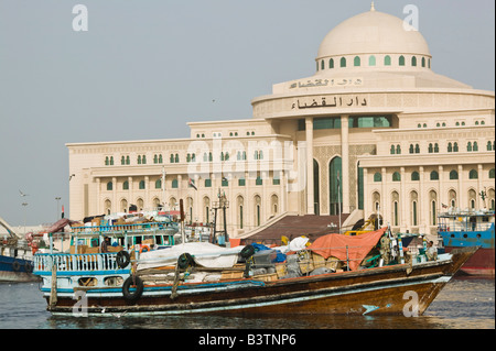 Vereinigte Arabische Emirate, Sharjah, Sharjah Stadt. Port Khalid Übersicht Stockfoto