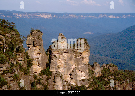 Australien, New South Wales, Blue Mountains. Beliebten Felsformation Three Sisters genannt. Stockfoto