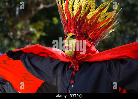 MARTINIQUE. Französische Antillen. West Indies. Fort-de-France. Aufwändig kostümierte Frau Parade während des Karnevals. Stockfoto