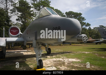 Eine a-10 Thunderbolt (Warzenschwein) Boden-Angriff-Jet im statischen Luftwaffe Bewaffnung Museum, Eglin AFB Florida Stockfoto