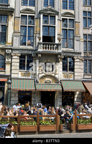 Europa, Belgien, Brüssel-Hauptregion, Brüssel, The Grand Place, Restaurant De Gulden Boot oder La Chaloupe dOr Stockfoto