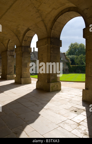 Blick auf das Quad in Worcester College der Universität Oxford. Stockfoto