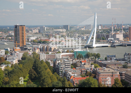 Rotterdam-Skyline-Blick vom Turm der Euromast, Rotterdam, Niederlande Stockfoto