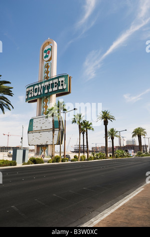 Letzte Reste von The Frontier Hotel und Casino in Las Vegas. Stockfoto