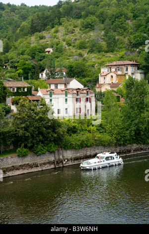 Fluss Lot von Pont Valentre, Cahors, 46, Lot, Midi Pyrenäen, South West, Frankreich, Europa Stockfoto