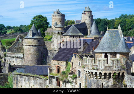 Mittelalterliche Burg 13. Jahrhunderts-Fougères Brittany France Stockfoto