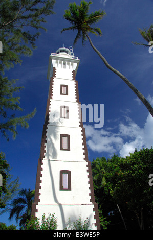 Südpazifik, Französisch-Polynesien, Tahiti. Venus Point Lighthouse (aka Pointe Venus) Stockfoto