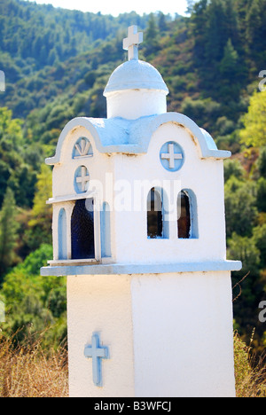 Am Straßenrand Kirche Schrein, Halbinsel Sithonia, Chalkidiki, Zentralmakedonien, Griechenland Stockfoto