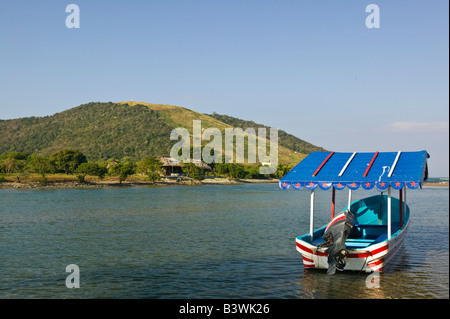 Mexiko, Guerrero, Barra de Potosi. Angelboot/Fischerboot Stockfoto